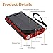 Solar Charger 20000mAh, Portable Phone Charger External Battery Pack, Compatible with iPhone Samsung Tablets & More, Type-C and Micro USB Inputs, 3 Outputs, Flashlight, Lanyard, IP54 Rainproof