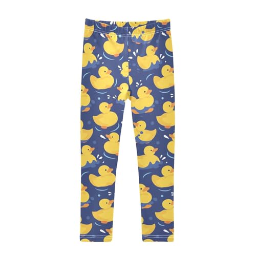 KLL Yellow Duck Cartoon Girls Basic Leggings Fashion Full Length Dance Pants Sports