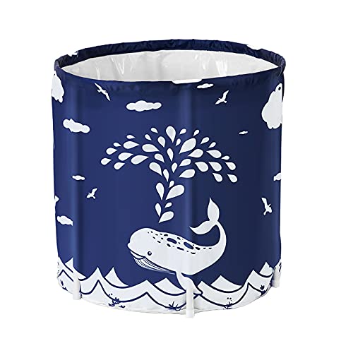 Sinbide Baignoire pliable - Pour adulte - 70 x 65 cm - En plastique - Avec coton isolant - Bleu - Baleine Cover