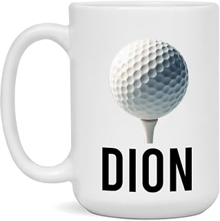 Dion Ceramic Coffee Mug - White 15oz, Golf Lover