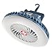 Taruor Ventilateur Lanterne LED de Camping Portable Mini Ventilateur de Bureau USB Rechargeable 2400mAh Ventilateur de Lampe avec Crochet pour Camping en Plein air