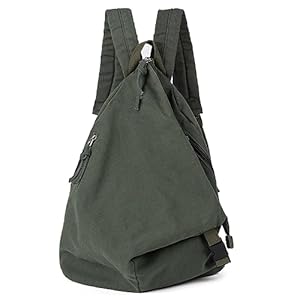 Canvas Backpack for Women Travel Backpack for Men Vintage Bookbag Style for Casual Daypack Backpacks (Green-C)