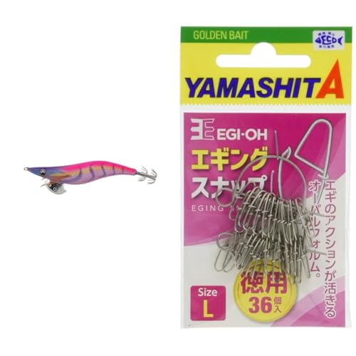 【セット買い】ヤマシタ(YAMASHITA) エギ エギ王 LIVE 3 005 ムラムラチェリー 605549 + スナップ エギ王 エギングスナップ 徳用 M 18.1kg 36個