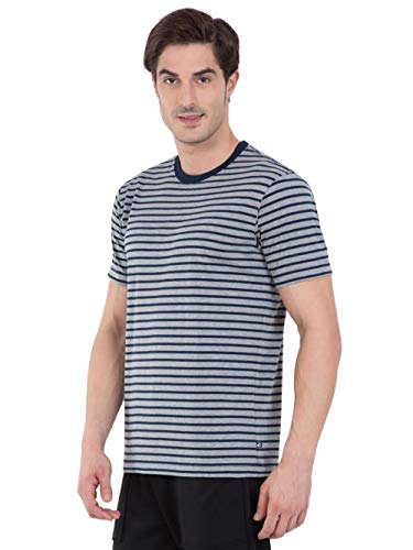 Image of Jockey 2715 Men's Super Combed Cotton Rich Striped Round Neck Half Sleeve T-Shirt