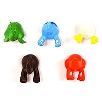 Kinder Saugnapf/Wandhaken-Set - mit 5 Haken für Küche Badezimmer, aus Kunststoff (für Glas, Metall, Fliesen), Supertragfähigkeite Wasserdichte Haken - ohne zu bohren –Zufällige Muster