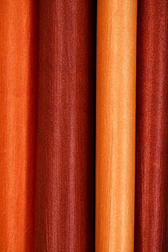 Image of Home Utsav 1 Piece Plain Shade Curtains for Window 5 Feet, Orange (Orange, 5 Feet (1Pc)) - Light-Filtering