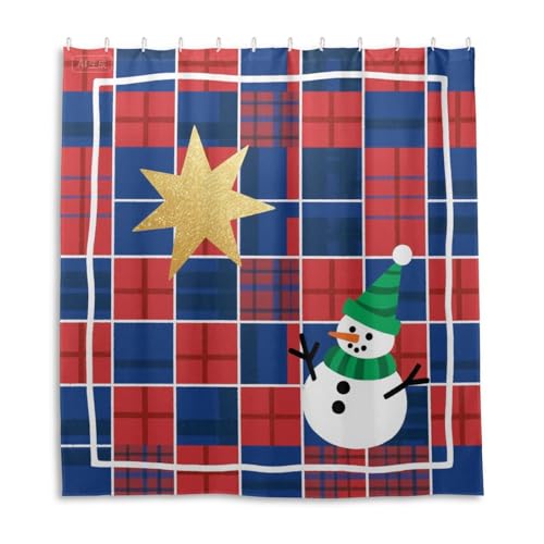 Rideau de douche polyester imperméable avec crochets motif buffle de Noël - 2