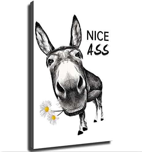 Amazon.com: Nice Ass Donkey Poster Farmhouse Bathroom Canvas Wall Art
