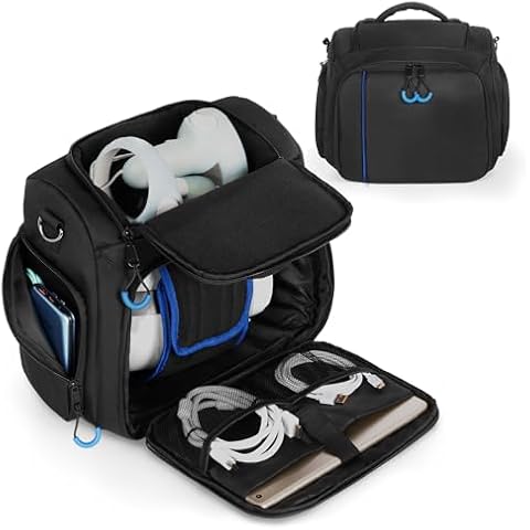 PGmoon Carrying Case Compatible with Oculus Meta Quest 2/Quest 3/Quest 3S/Quest Pro/VR Elite Strap, Travel Storage Case Bag with Separate Room for Touch Controllers & Accessories (Patent Design) Cover