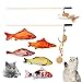 WEKON 5pz Simulazione Peluche a Forma di Pesce, Giocattolo Interattivo per Gatti, da Mordere e Masticare 2pcs Giocattoli Interattivi con Piume per Gatti