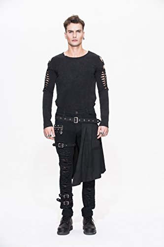 Men Trouers with Kilt Holes Gothic Detachable Slim Casual Pants2