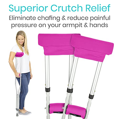 Vive Crutch Pads - Padding For Walking Arm Crutches - Universal Underarm Padded Forearm Handle Pillow Covers For Hand Grips - Soft Foam Armpit Bariatric Accessories For Adults, Kids #TOP1