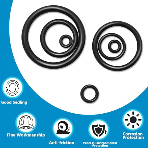 Aputue 800 PCS Rubber O Ring Set, 24 Size Metric Sealing Washers, O Rings Assortment, Rubber O Ring Assortment Kit for Automotive Faucet Pressure Plumbing Sealing Repair, Air or Gas Connections