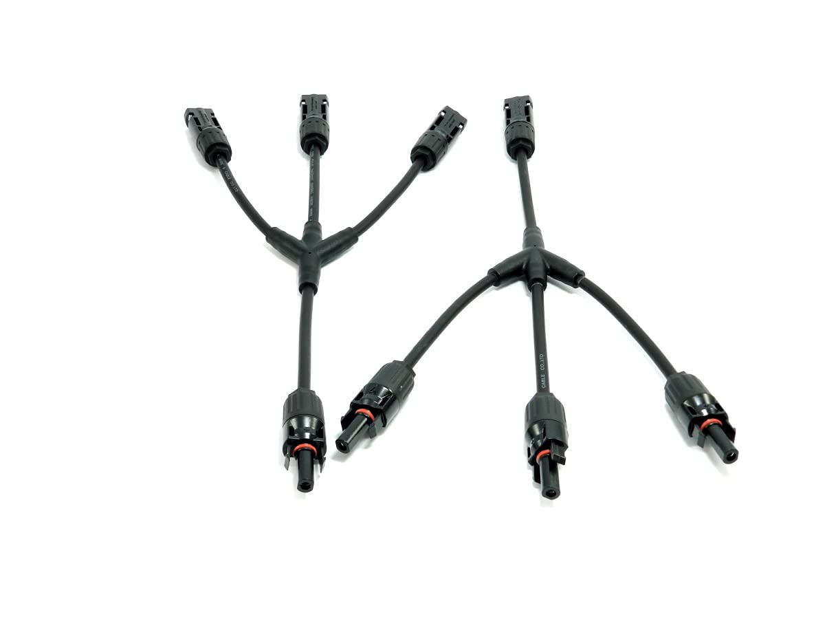 Solar Stecker 1 fach, 2 fach Y Stecker, 3 fach, 4 fach, 5 fach, 6 fach Kabel Verteiler Photovoltaik Steckverbinder Solarstecker (3 fach Kabel)