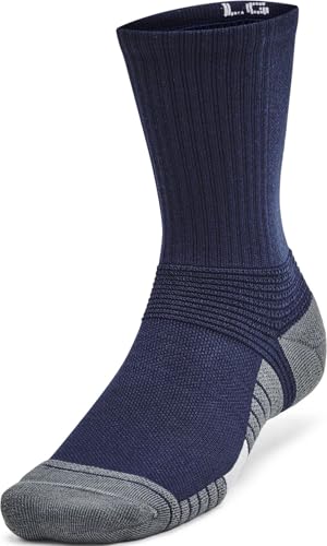 Under Armour - Unisex Team Crew Socks, Color Midnight Navy (410), Size: X-Large