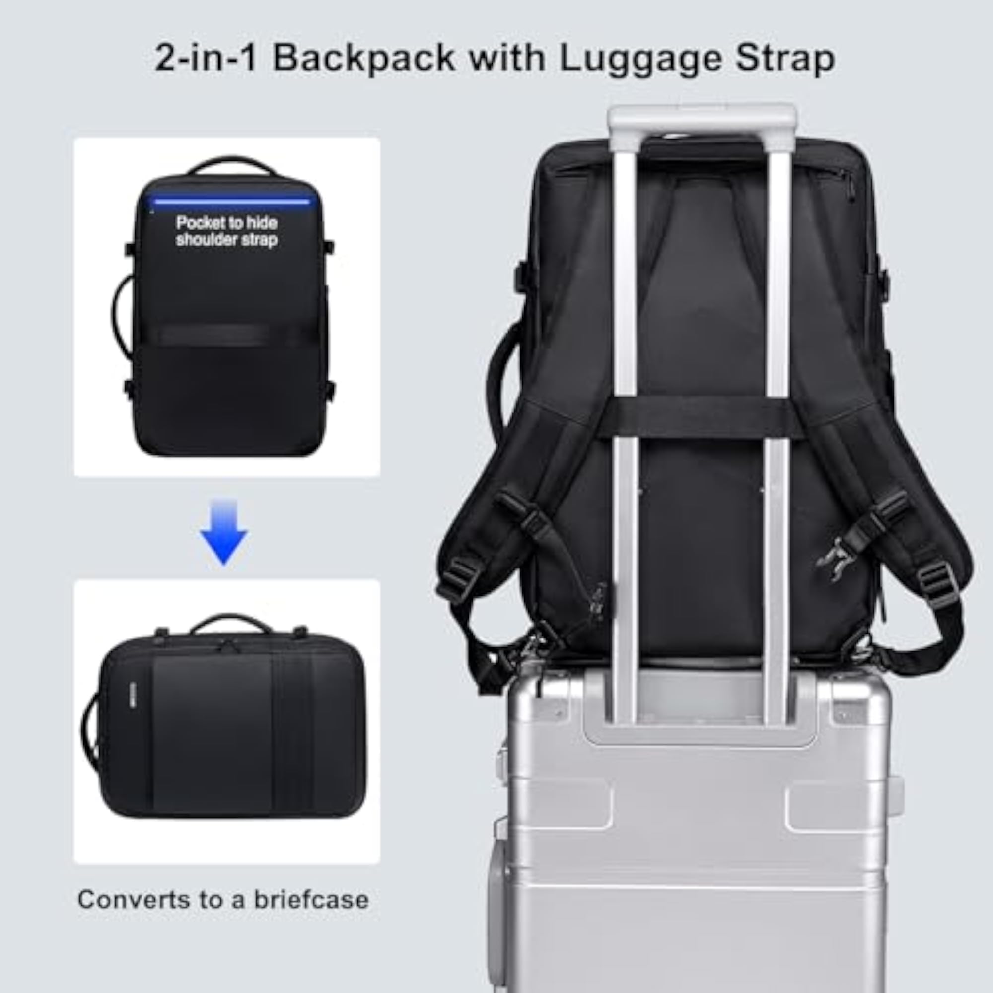 Men's 44L Heavy Duty Expandable Laptop Backpack, Water-Resistant