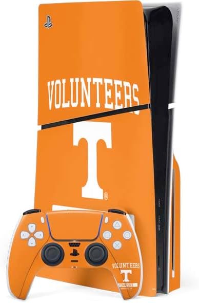 Skinit Decal Gaming Skin Compatible with PS5 Slim Disk Bundle - Officially Licensed University of Tennessee-Knoxville T Logo Vols on Gray Design