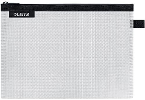 Leitz WOW Reise Zip-Beutel, durchsichtig, Ideal zur Organisation auf Reisen und im Handgepäck, Wasserabweisend, Mittel, 24 x 17 cm, Schwarz, 40250095