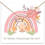 Scinzene Taufe Geschenk für Mädchen, Geschenk Taufe Mädchen, Taufkette Mädchen mit Geschenkbox, Ideal für Taufes, Erstkommunion, Einschulung, Geschenk für Mädchen zur religiösen Feier
