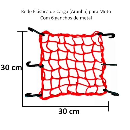 Rede Elástica Aranha P/Moto Bike Baú Bagageiro Carga 30 X 30 cm Cores Diversas