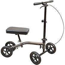 Roscoe Medical Knee Scooter for Adults for Foot Surgery - Foldable & Adjustable Knee Walker for Broken Foot & Leg Injuries, Crutch Alternative, Knee Rover, Up to 250lbs, 7.25" Wheels, Sterling Grey