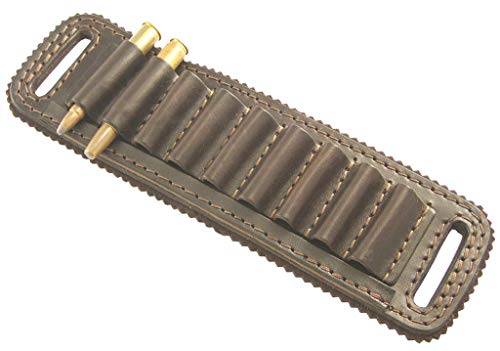 vsdfvsdfv Cartridge Belt Slide Pistol Ammunition Carrier Leather (RED Brown, 357 and 38 Caliber)