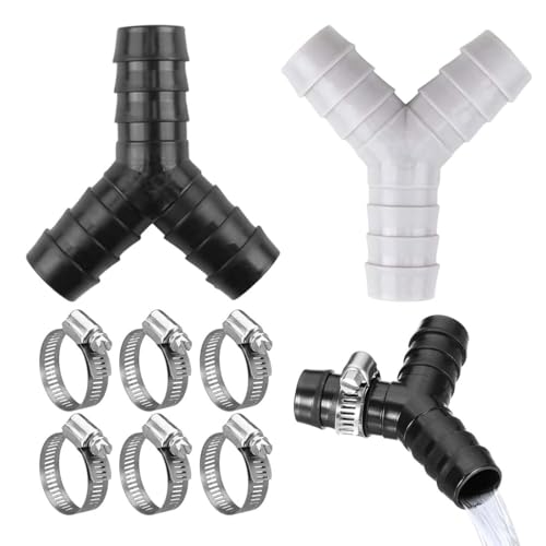 Tubo flessibile di scarico a Y a 2 vie, adattatore resistente al calore per scarico lavatrice, doppio collegamento e attacco acqua, distributore per lavastoviglie e lavatrici