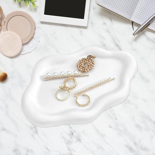 APOMOONS Ceramic Cloud Shape Jewelry Dish - White Trinket Tray for Perfume, Ring Holder, Key Storage - Decorative Vanity Aesthetic Room Decor - Cosy Home Interiors APOMOONS Ceramic Cloud Shape Jewelry Dish - White Trinket Tray for Perfume, Ring Holder, Key Storage - Decorative Vanity Aesthetic Room Decor - Image 4