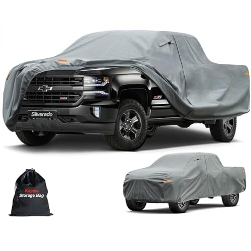 Kayme Heavy Duty Truck Cover Custom Fit Chevrolet Chevy Silverado 1500(1998-2025) Crew Cab SB Short Bed. Waterproof All Weather for Pickup, Full Exter