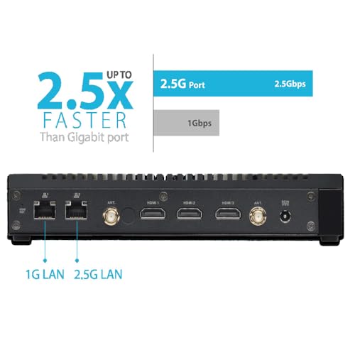 Image of ASUS Mini PC PL64-B-S5087MN | Intel Core i5 1235U | 32GB x 2 DDR4 RAM Support | Fanless Industrial Compact PC | Dual LAN + 2.5GbE, Triple 4K HDMI, Wi-Fi 6E, Dual M.2 PCIe Gen4 Storage