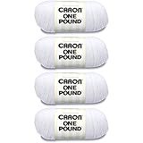 Caron White, One Pound Yarn, Multipack of 4, 4 Pack