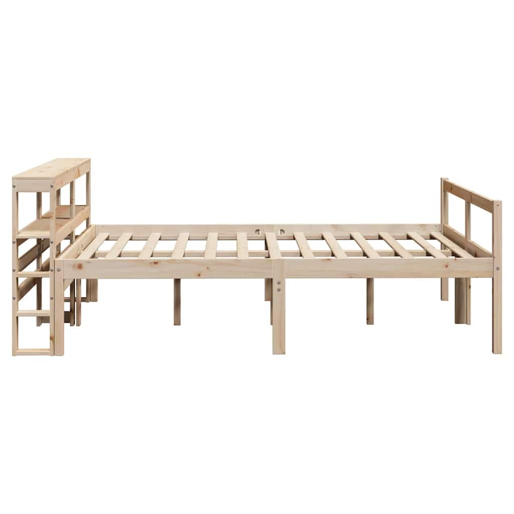 Massives Kiefernholz Seniorengerechte Einstiegshöhe Bettgestell Braun | Seniorenbett Massivholz Kiefer mit Kopfteil und Fußteil ohne Matratze 160x200 cm, 44 cm Einstiegshöhe, Komforthöhe mit
