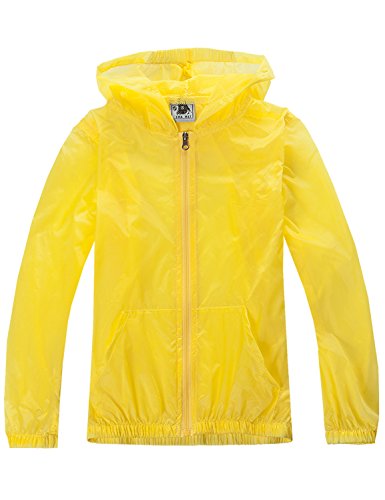 Only Faith Children's Skin Dust Coat Summer Transparent UV Protection Waterproof Quick Dry Jacket (L(chest: 35.43