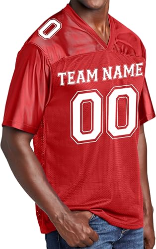 CaptainOwl Custom Men's Football Jersey Personalize with Team Name & Number
