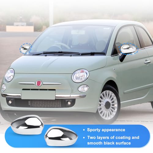 Coque rétroviseur extérieur Fiat 500 argent galvanoplastie résistant - 4