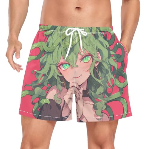 Bañador de secado rápido para hombre con diseño de playa Medusae Anime Girl