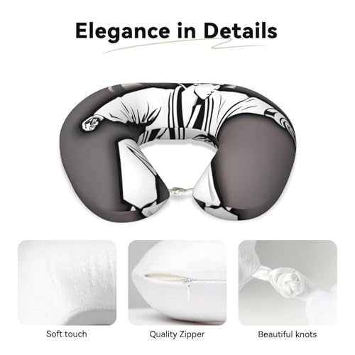 Almohada de Viaje de Espuma Viscoelástica Negra miniatura 4