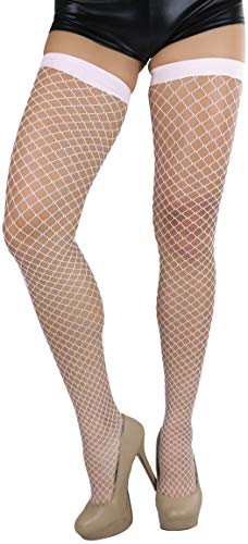 Image of ToBeInStyle Women's Vibrant Large Net Fishnet Thigh High Elastic Nylon Novelty Stockings