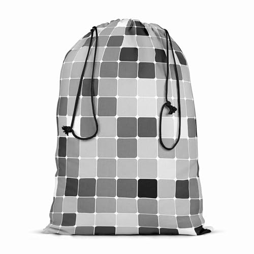 Image of ArtzFolio Black & White Square | Reusable Sack Bag | Bag for Gym, Storage, Vegetable & Travel