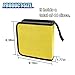 LHDOS Car CD Case, 40 Capacity DVD Disc Storage Binder Wallet, Portable Hard Plastic CD Organizer, Zipper Protective CD Case Holder for Home, Car, Travel, Office (Yellow)
