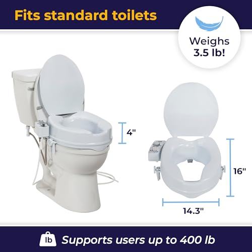 Image of Drive Medical PreserveTech Raised Toilet Seat with Bidet, Adjustable Temp
