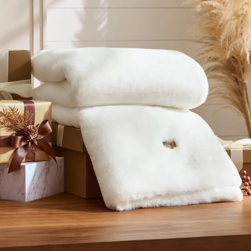 BEDSURE Kuscheldecke Flauschige Kunstfelldecke 150x200 - Sherpa, Weiß – Ansicht 9