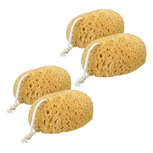 FONDOTIN 4 piezas Esponjas de Baño Exfoliantes de Poliuretano con Diseño de Panal para Limpieza Suave y Secado Rápido Esponjas Corporales para Ducha y Baño Aptas para Usuarios