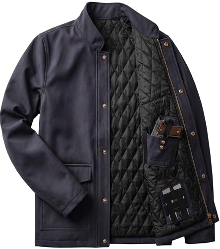 Image of URBAN BUCK Concealed Carry Jacket Men Insulated Heavy-Duty Tactical Sherpa Stealth Jacket with Pockets