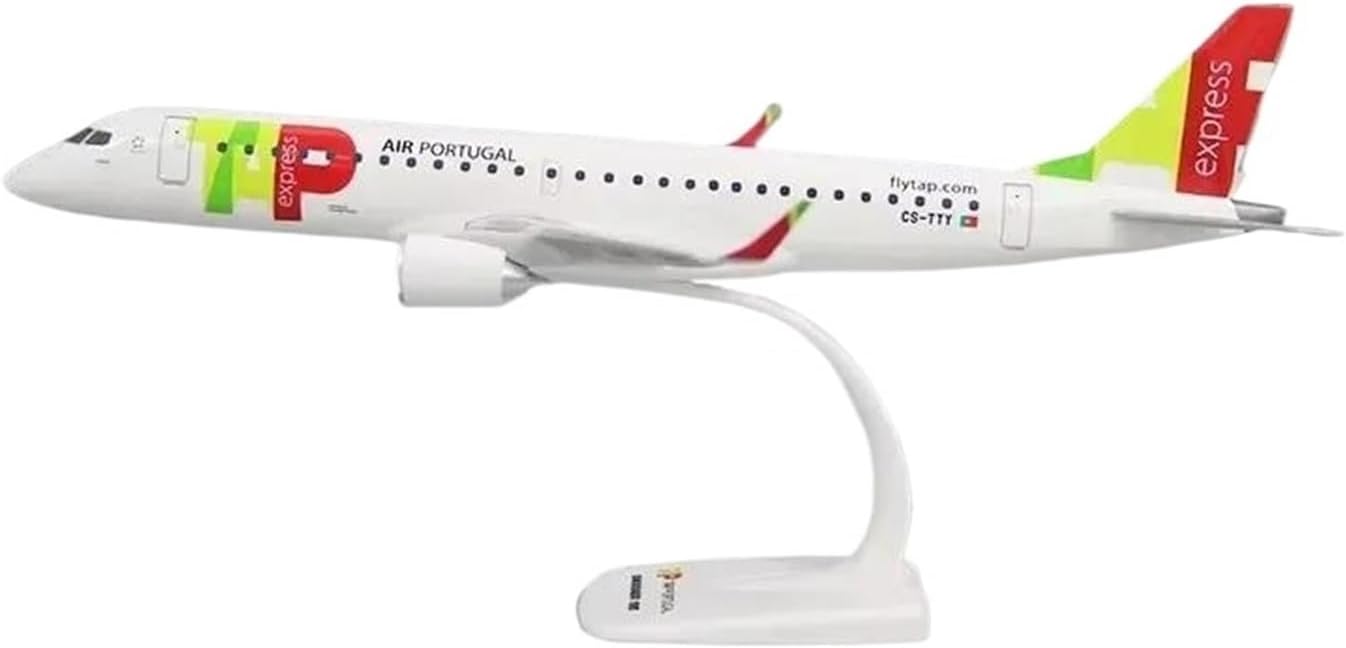 Miniature Scale 1 100 for Portugal Airlines E-195 Tap Abs Assembly Model Airplane Toy Decoration Gift Flying Toy Game Kits