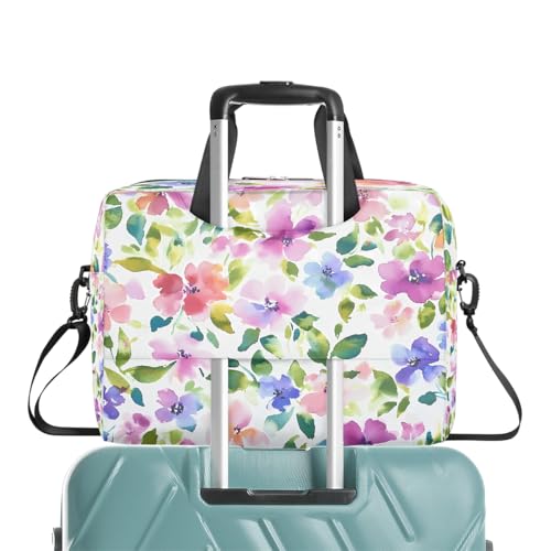 Maletín para laptop con diseño de flores acuarela 13-16 in miniatura 6