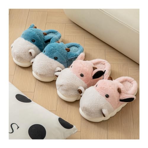 Baiyuruodie Women's & Men's Animal Slippers - Hippopotamus Design, Slip Resistant & Warm4