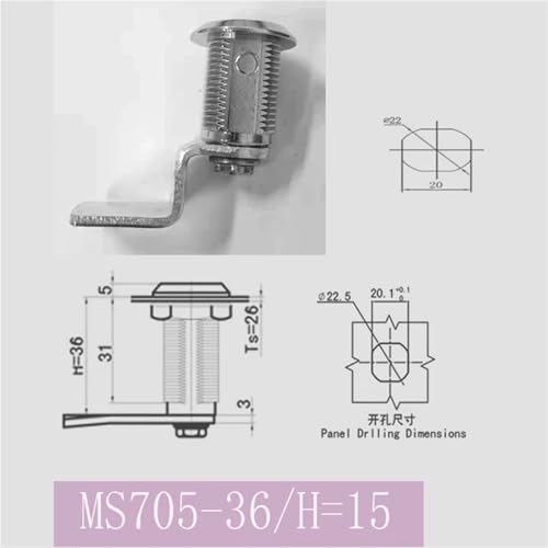 Loquet à came quart de tour zinc MS705-36 pour sécuriser un coffret
