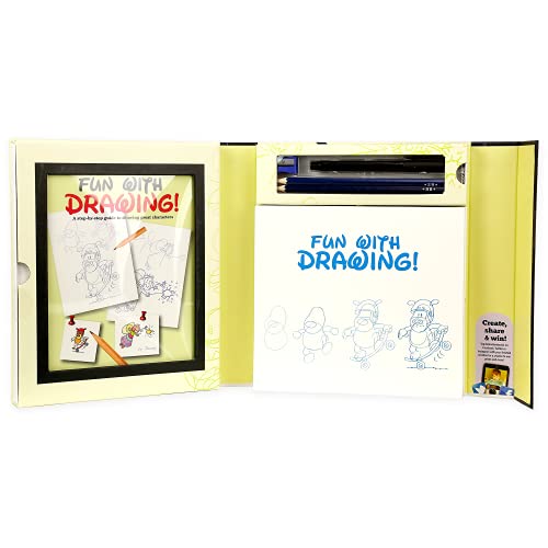 Spicebox Children's Activity Kits Fun With Drawing, 22 Cartoon Drawing Kit For Kids Projects, Step By Step Instruction Art Kit For Kids, 6-14 Boys And Girls #TOP4