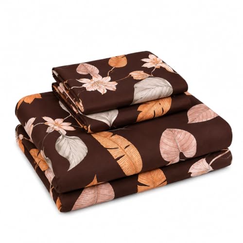 Image of King Size Fitted Bedsheet 75 inchx80 inch 2 Covers-Brown